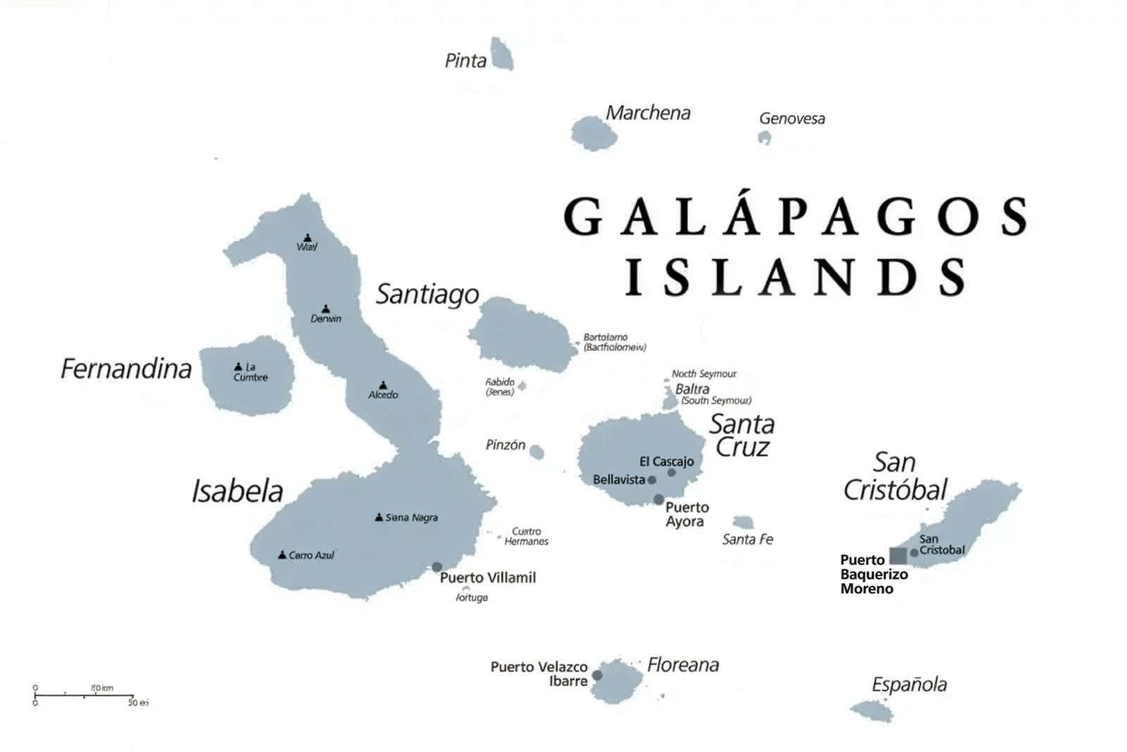 Kaart Galapagos